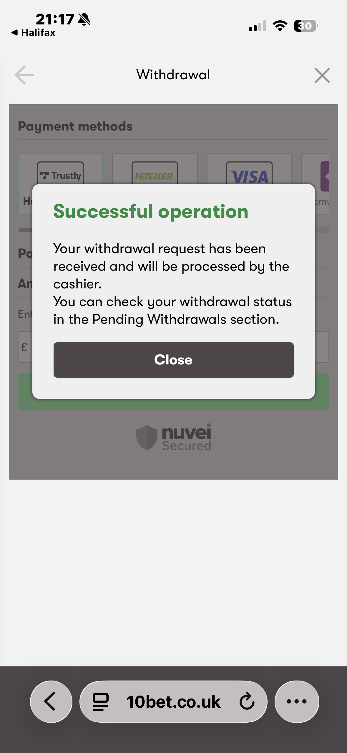 10bet Trustly Withdraw 1