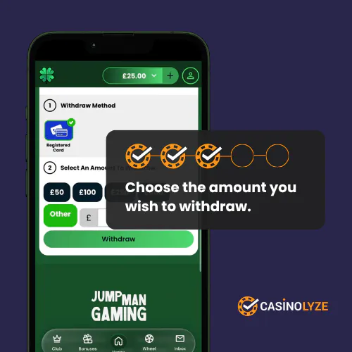 Selecting Clover Casino withdrawal amount