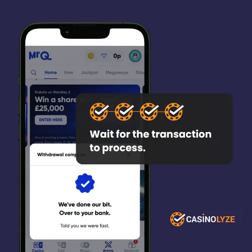 Successful MrQ withdrawal confirmation