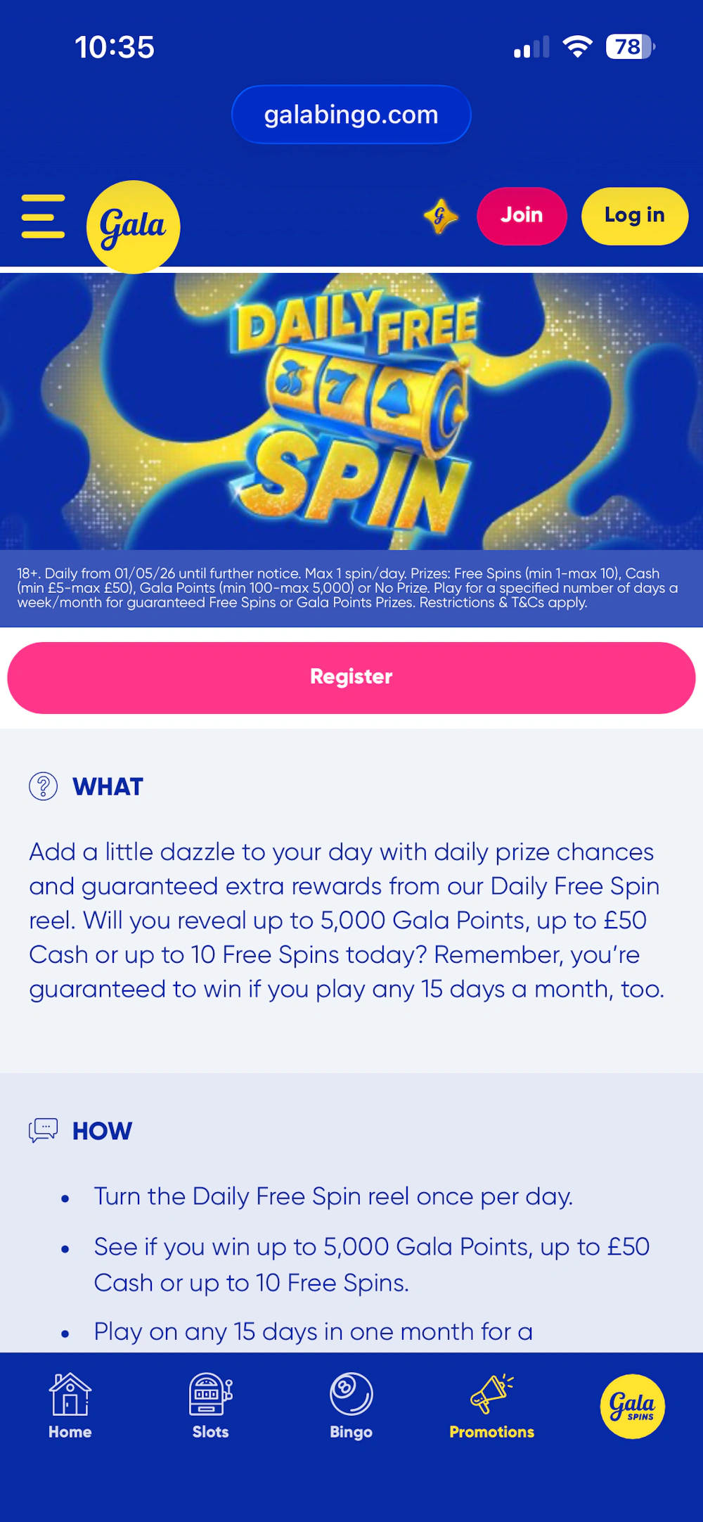 Gala Spins Promo