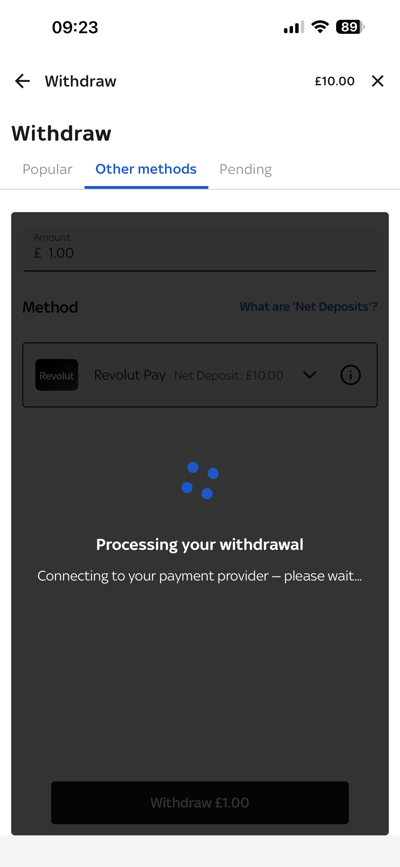 Sky Bet Revolut Withdrawal 1