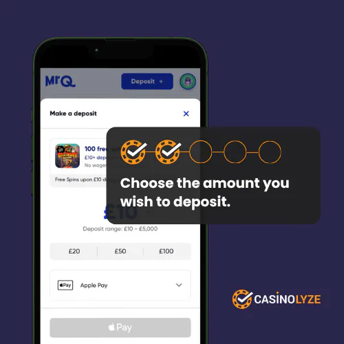 MrQ deposit amount screen