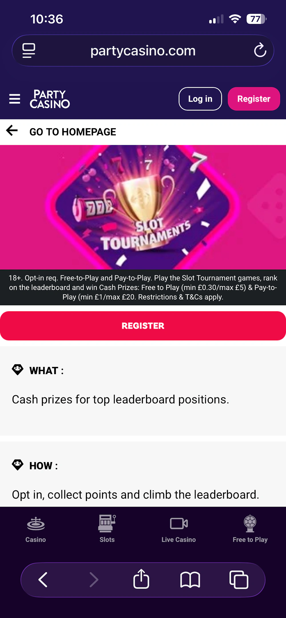 Party Casino Promo