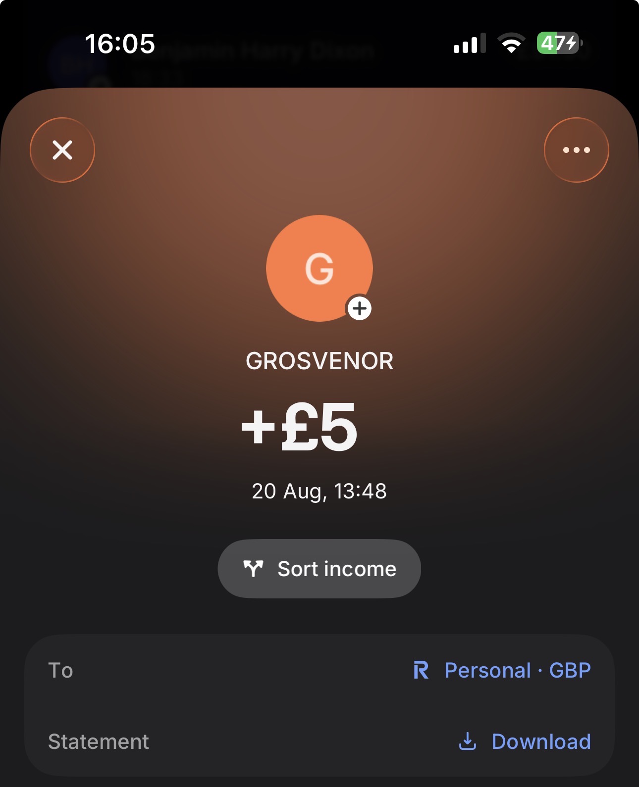 Grosvenor bank transfer withdrawal time test: arrival time