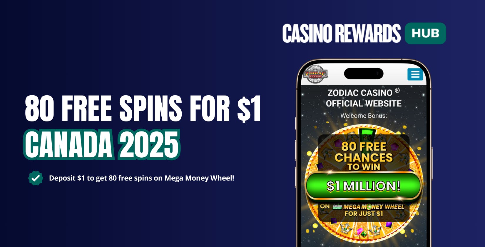 80 Free Spins for $1