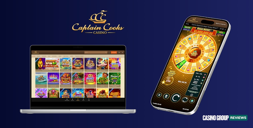 captain cooks casino preview on desktop and mobile