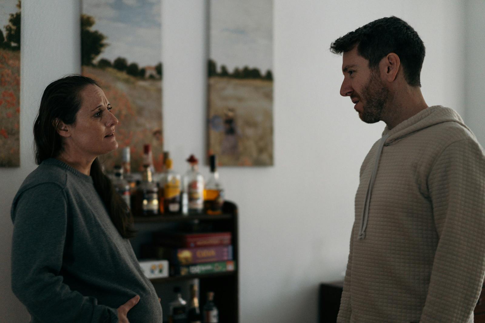 Screen Acting programme lead Adam Donald and Samantha Lee-Kroll as roommates | behind the scenes of 'Not Olives' short film by Catalyst Berlin Film Production student Jayden Bailey