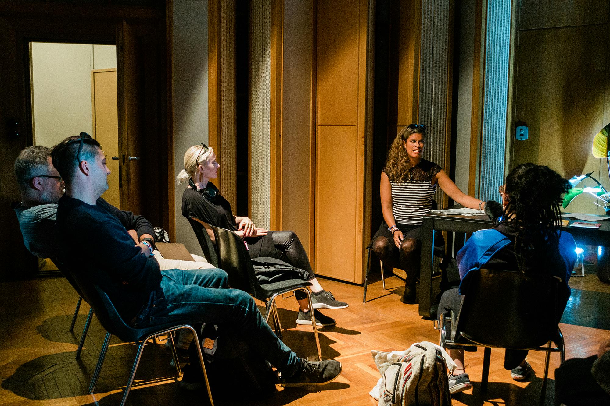 Catalyst Berlin Screen Acting vocal coach Cavana Hazelton gives a presentation at Tech Open Air 2019