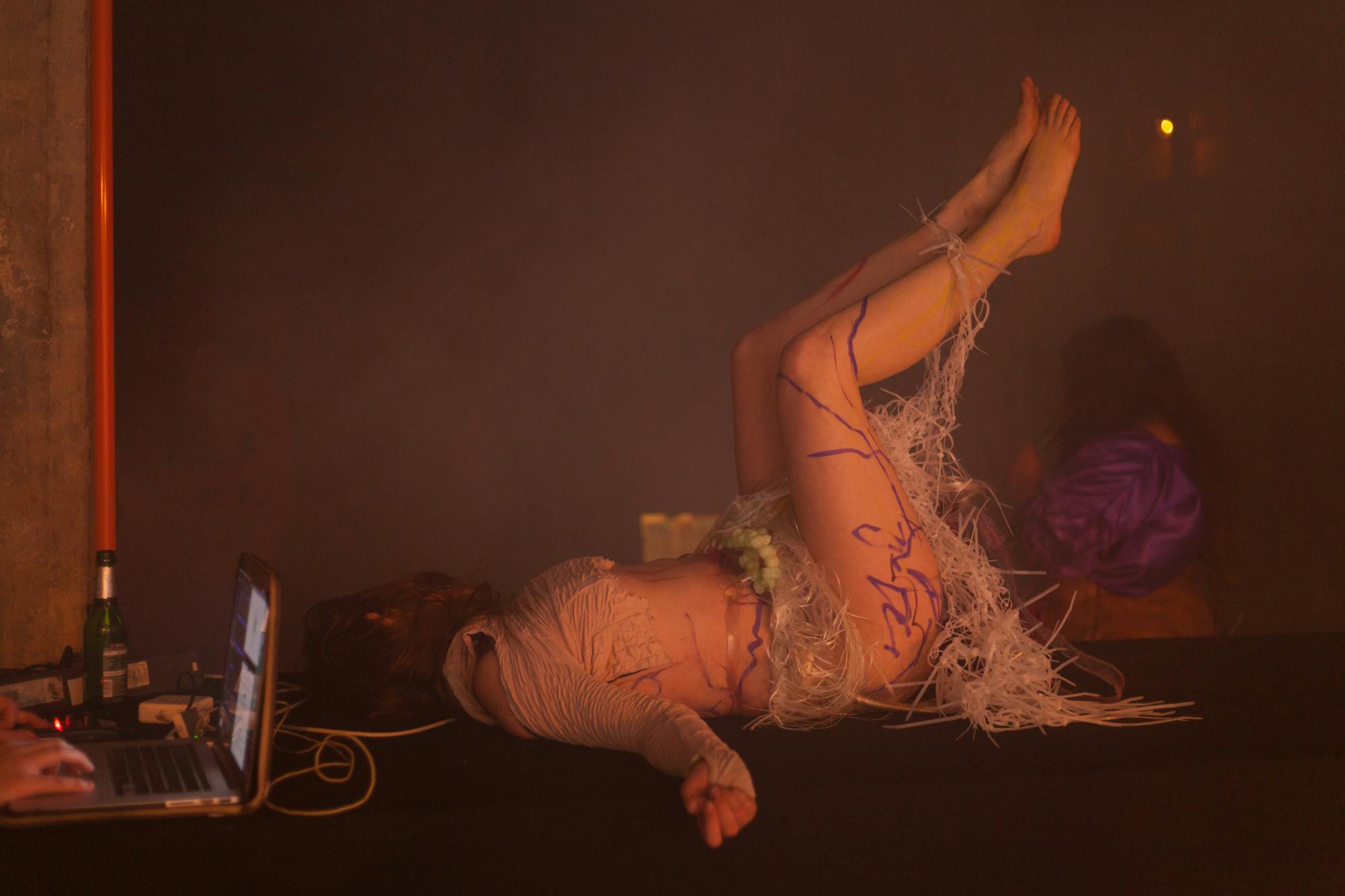 French artist BORA performs at Signals Festival 2021 with performers Romeo & Hellion | Photograph by Ian Margio
