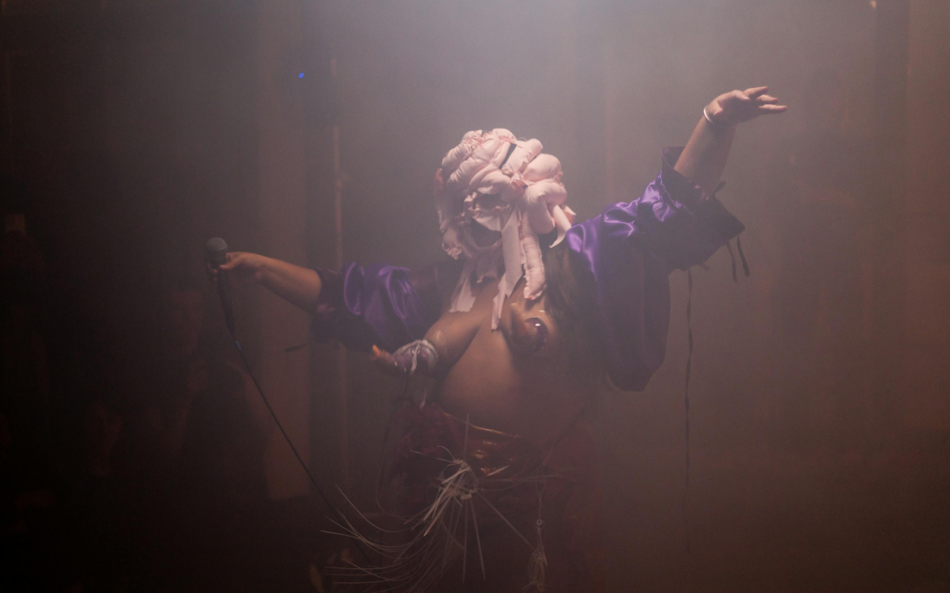 French artist BORA performs at Signals Festival 2021 with performers Romeo & Hellion | Photograph by Ian Margio