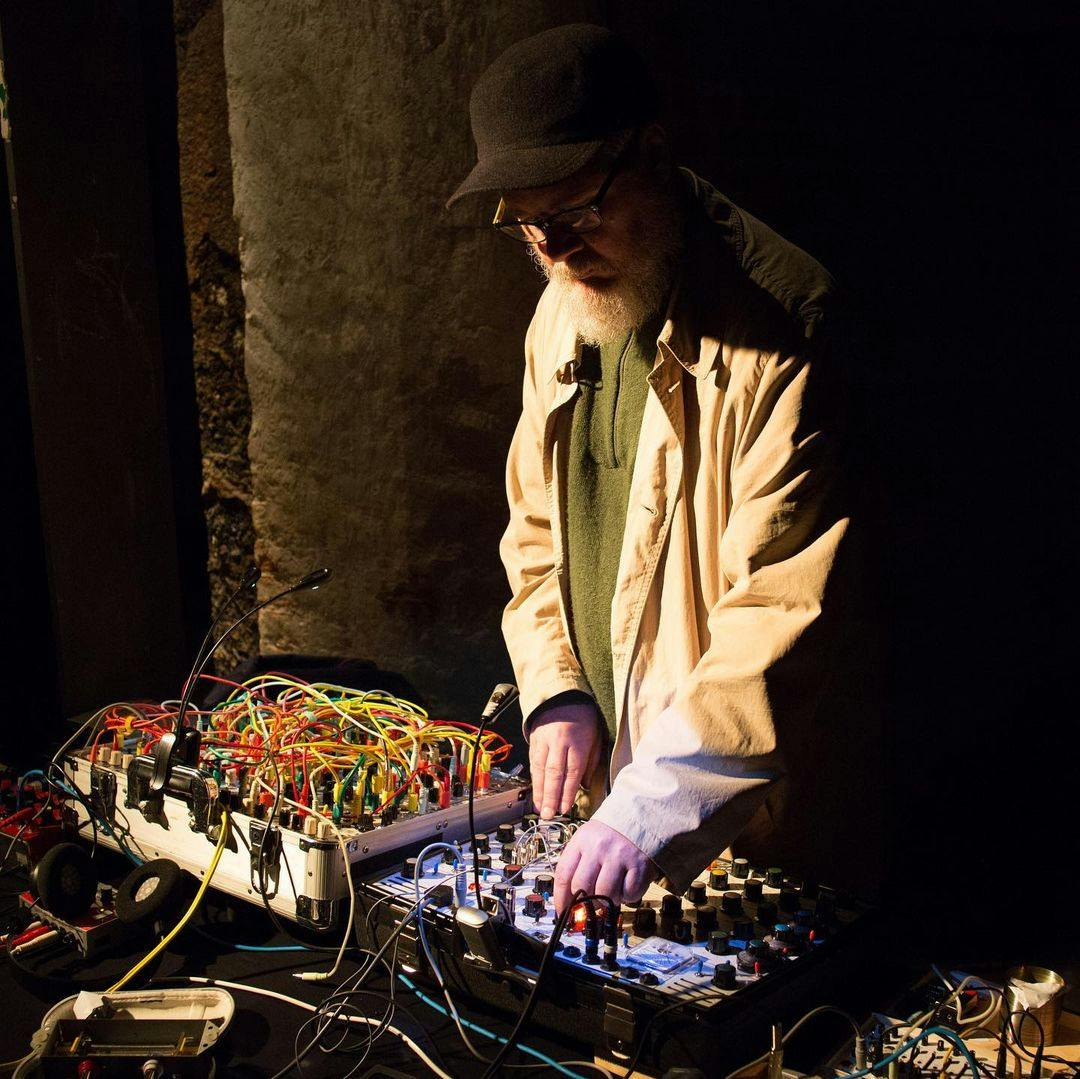 Richard Scott performs with modular synth at Speicher festival. Photo by Nikolaus Götz