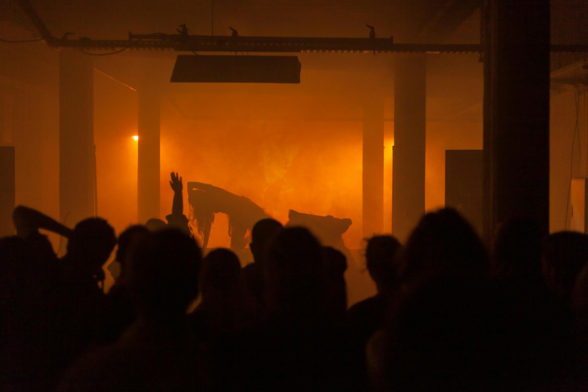 French artist BORA performs at Signals Festival 2021 with performers Romeo & Hellion | Photograph by Ian Margio
