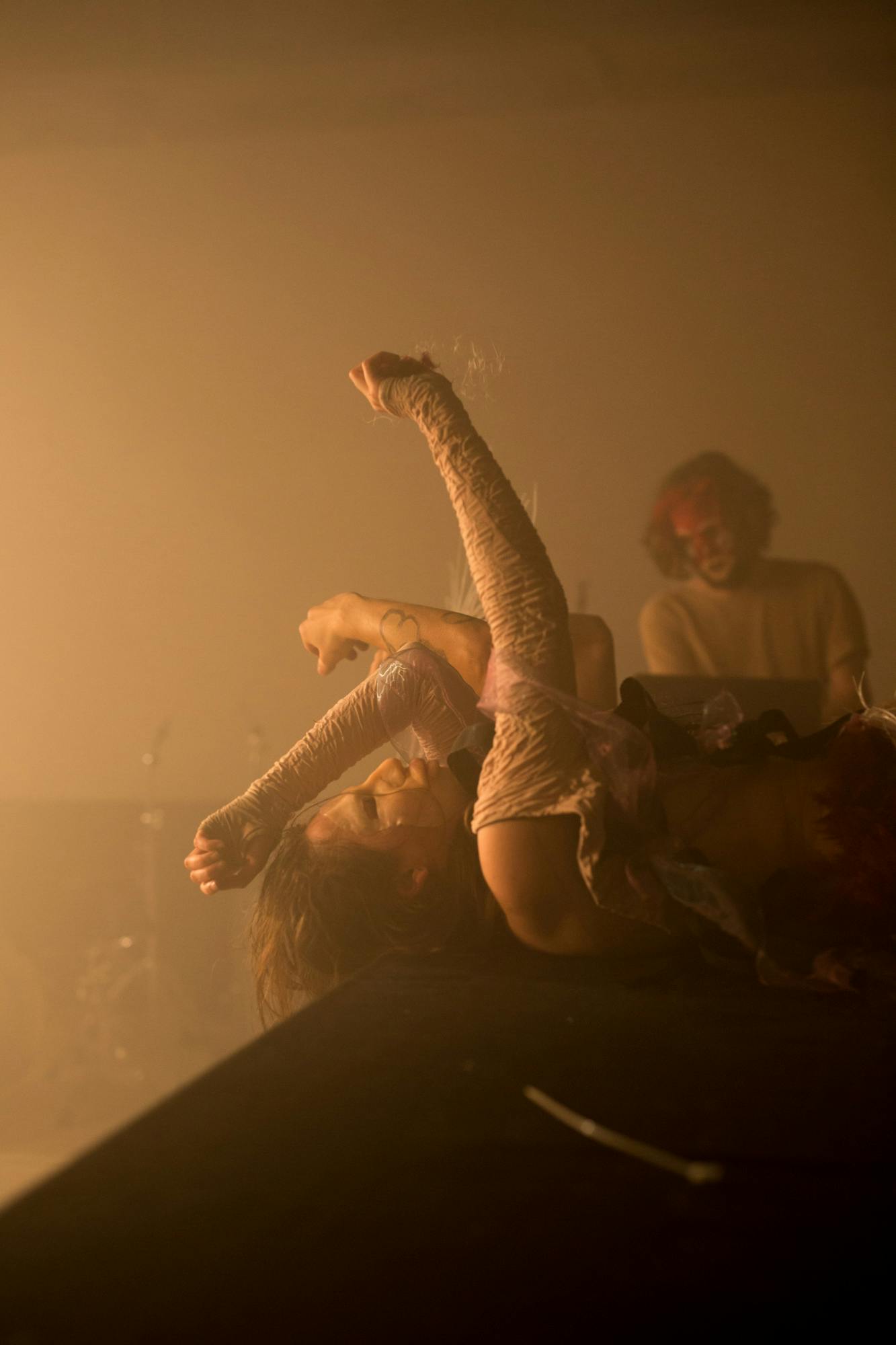 French artist BORA performs at Signals Festival 2021 with performers Romeo & Hellion | Photograph by Rita Couto