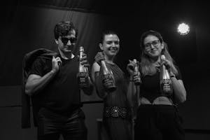 Alexandro, Sara and Francesca pose with their awards