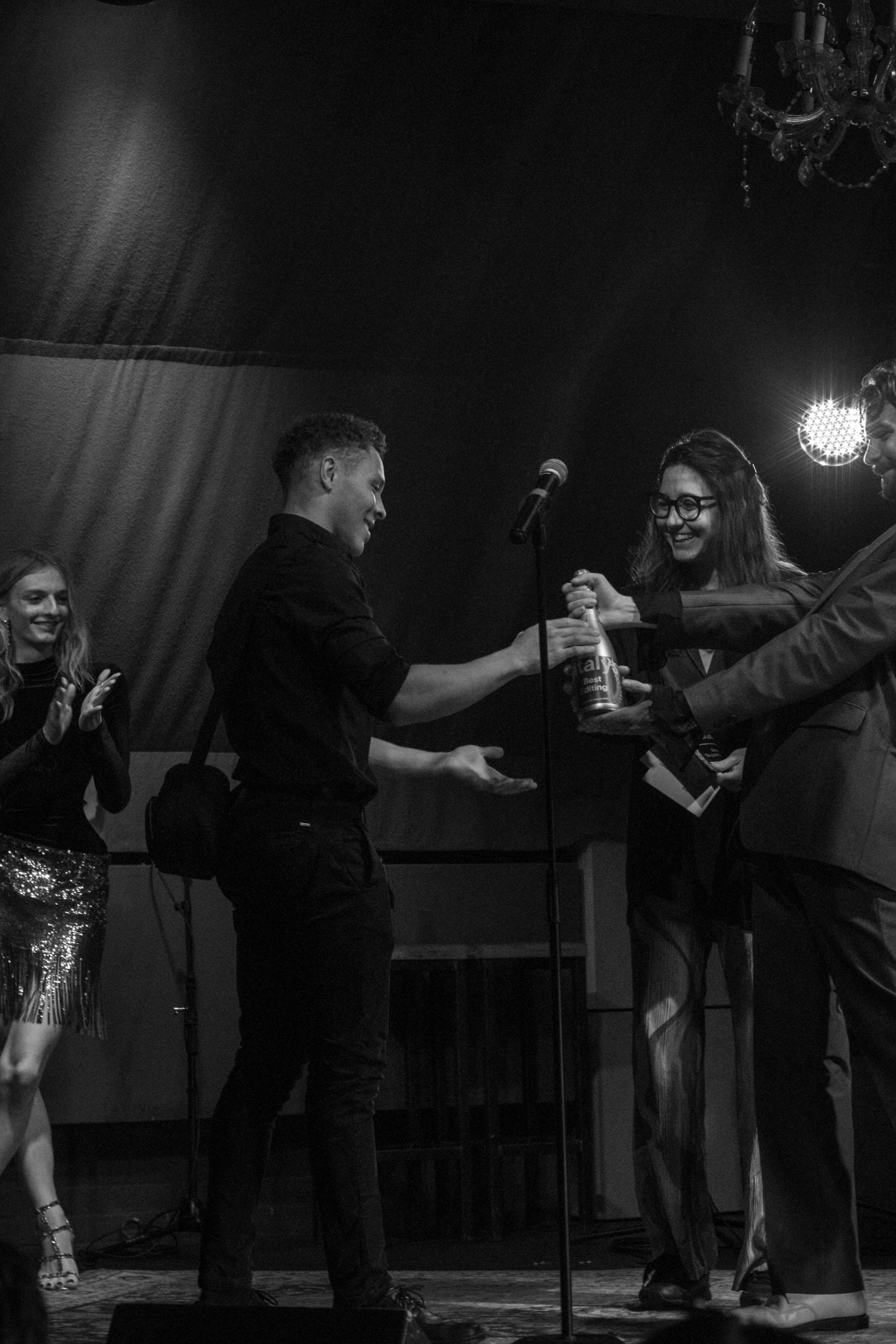Dilinna Ike is handed an award for Best Editing