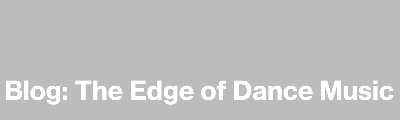 An audio video installation to research new ground within dance music.