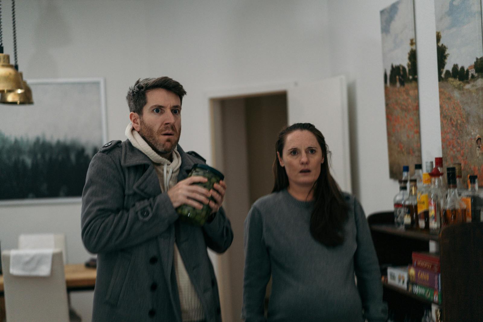 Screen Acting programme lead Adam Donald and Samantha Lee-Kroll play roommates | behind the scenes of 'Not Olives' short film by Catalyst Berlin Film Production student Jayden Bailey