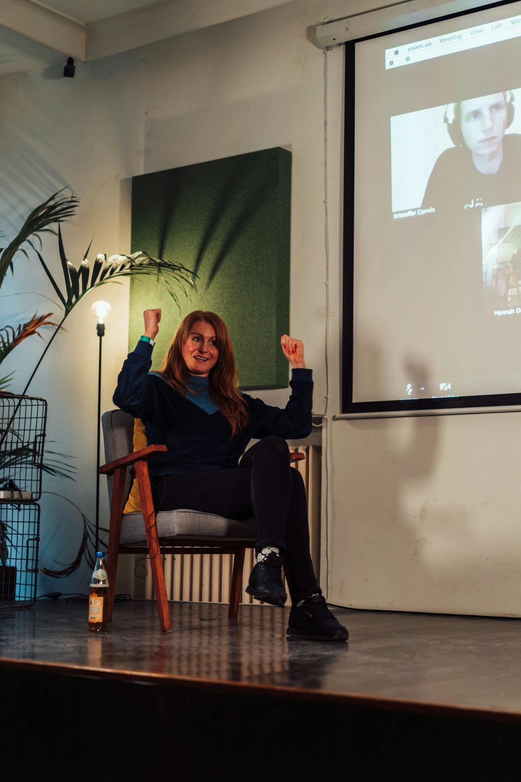 Mareen Nagel of UNRUSH, Superbooth and Mareena at the Signals Festival 2020 panel talk at Catalyst Berlin on the pandemic and the music industry | Photo by Dico Baskoro
