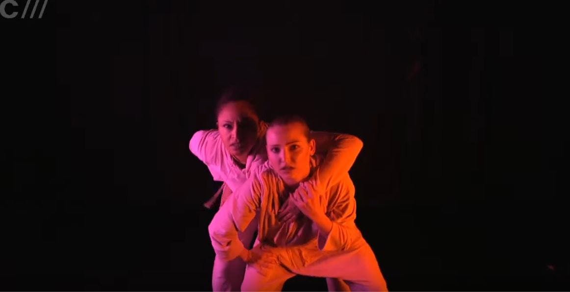 'Inside' performance at Lemonade Sorbet live show by Catalyst Berlin Screen Acting students  Merlina Scheffler and Manon Magnet