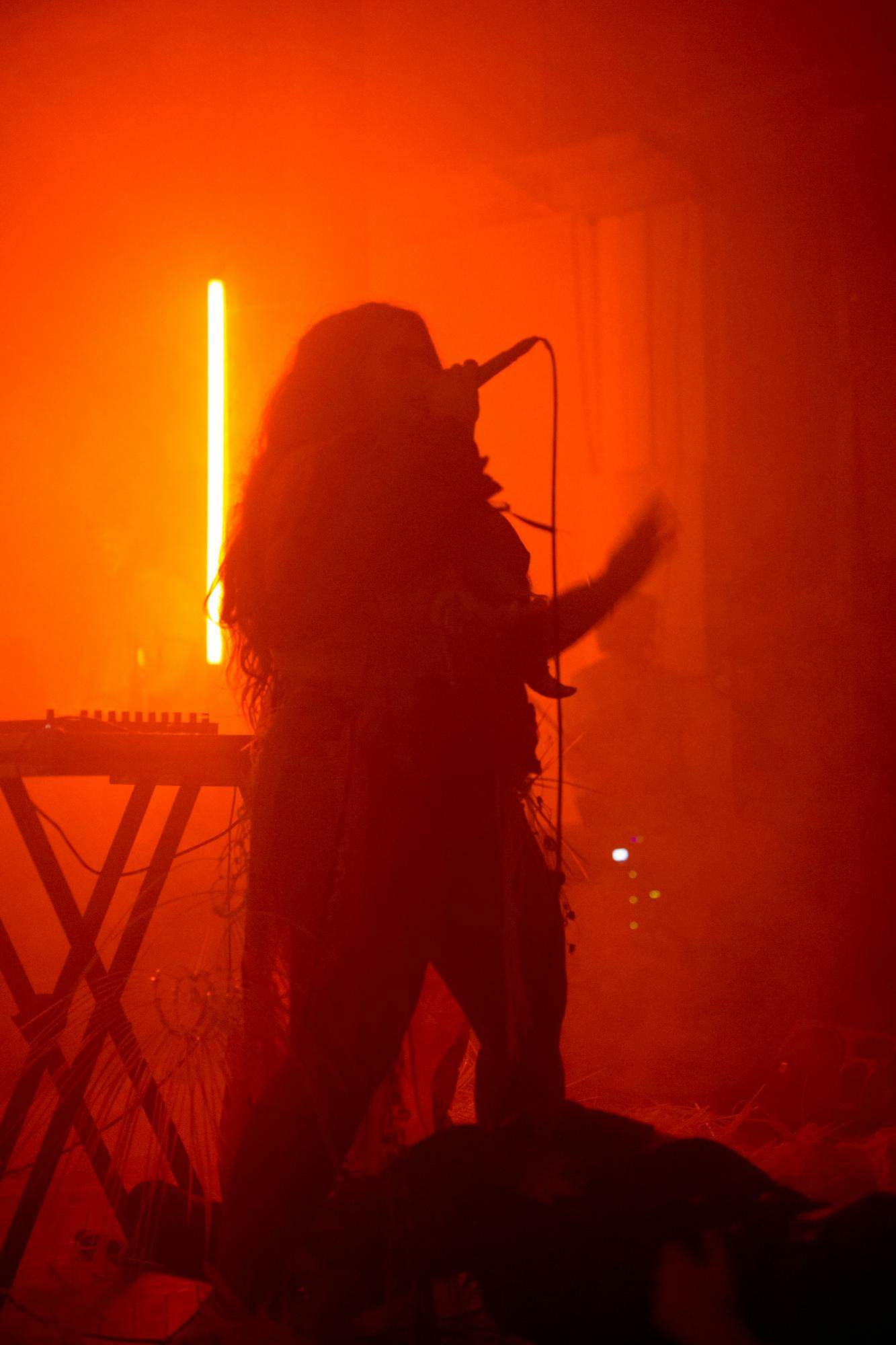 French artist BORA performs at Signals Festival 2021 with performers Romeo & Hellion | Photograph by Rita Couto