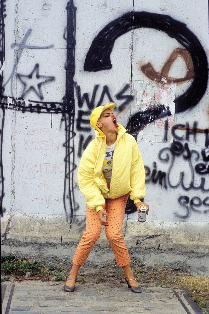 Singer-songwriter Nina Hagen, Berlin Wall, 1981