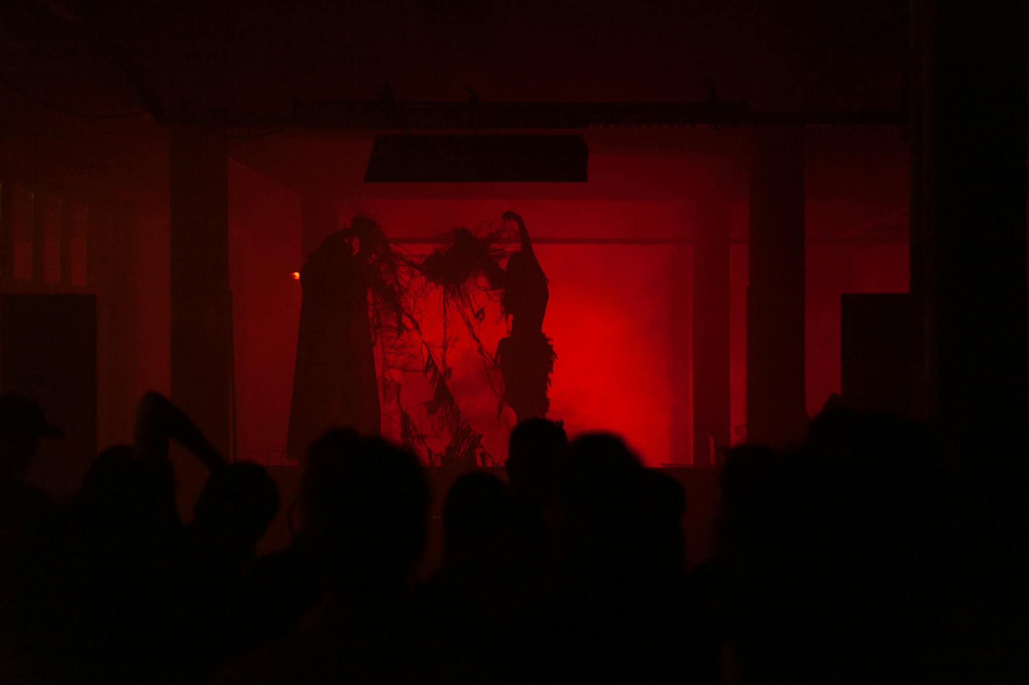 French artist BORA performs at Signals Festival 2021 with performers Romeo & Hellion | Photograph by Ian Margio
