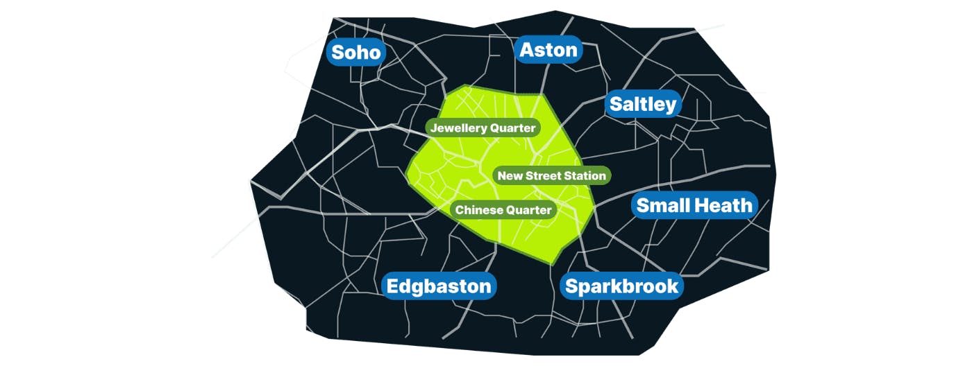 map of the Birmingham Clean Air Zone