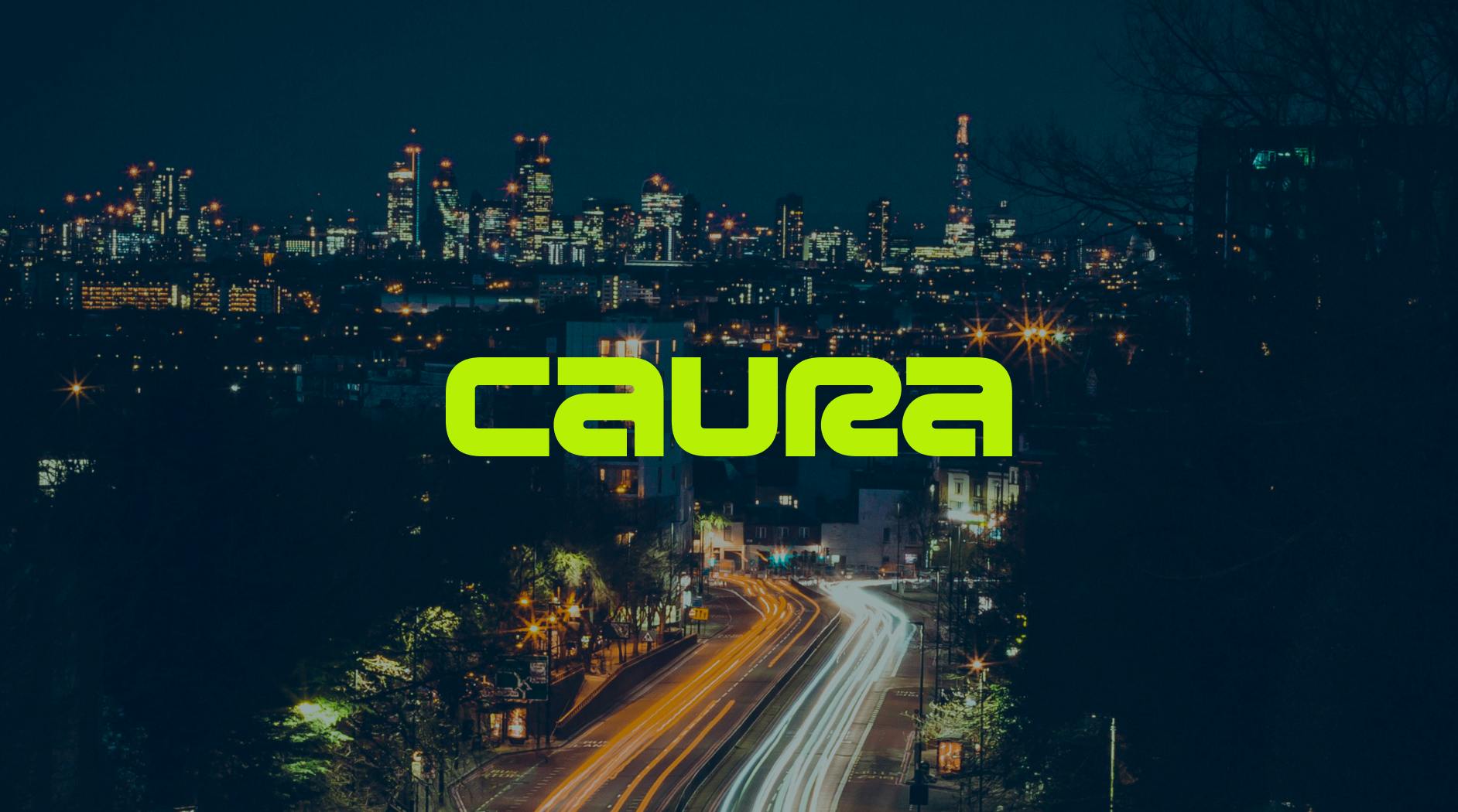 Caura logo on image background