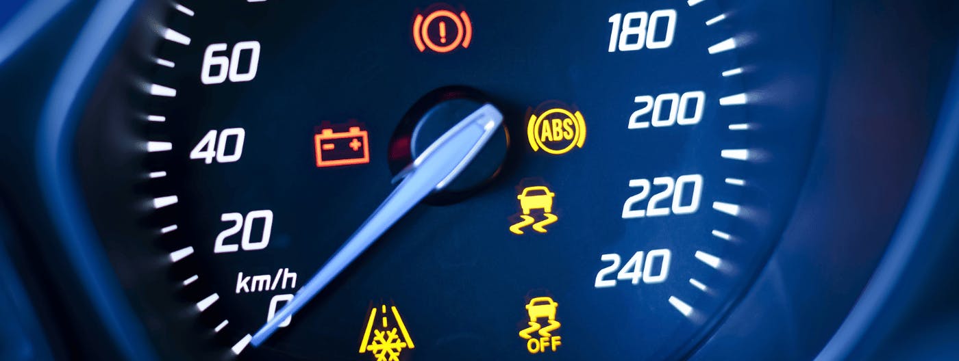 cars dashboard showing multiple car warning lights