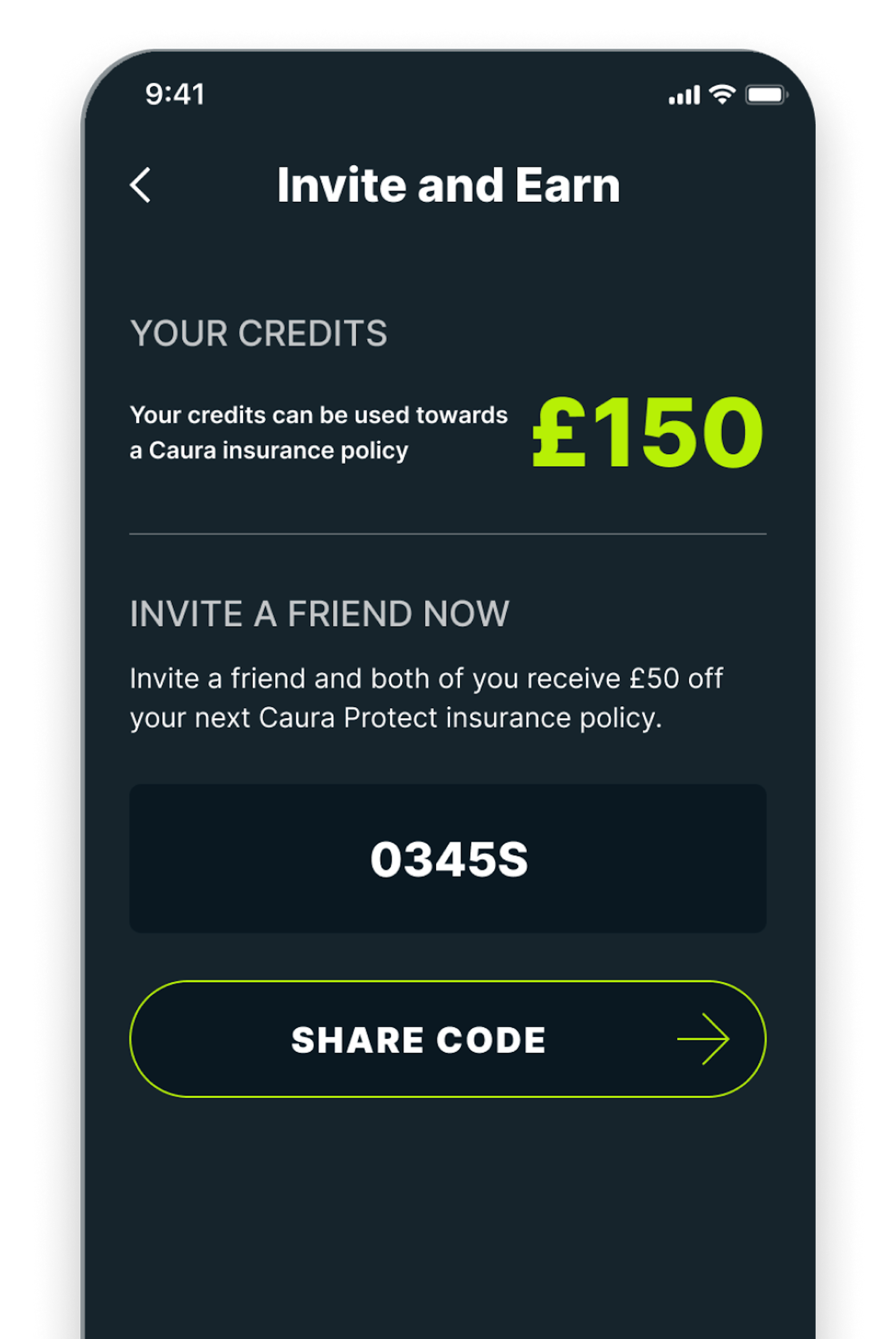 Caura's referral scheme where you can refer a friend to Caura and save £50 or more off your insurance renewal