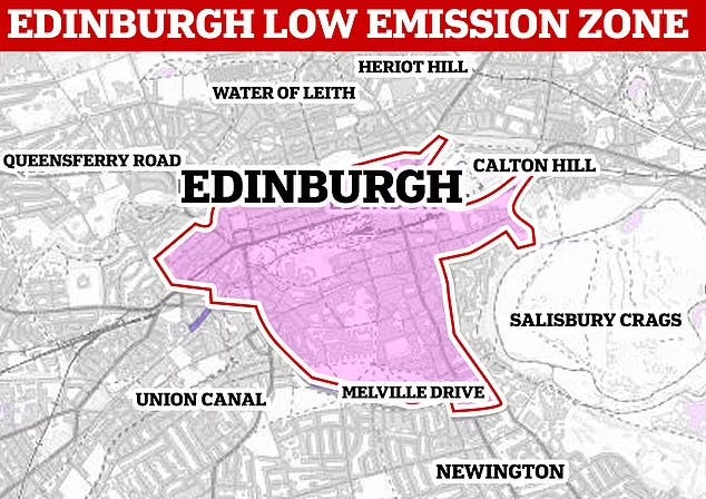 Edinburgh Low Emission Zone map