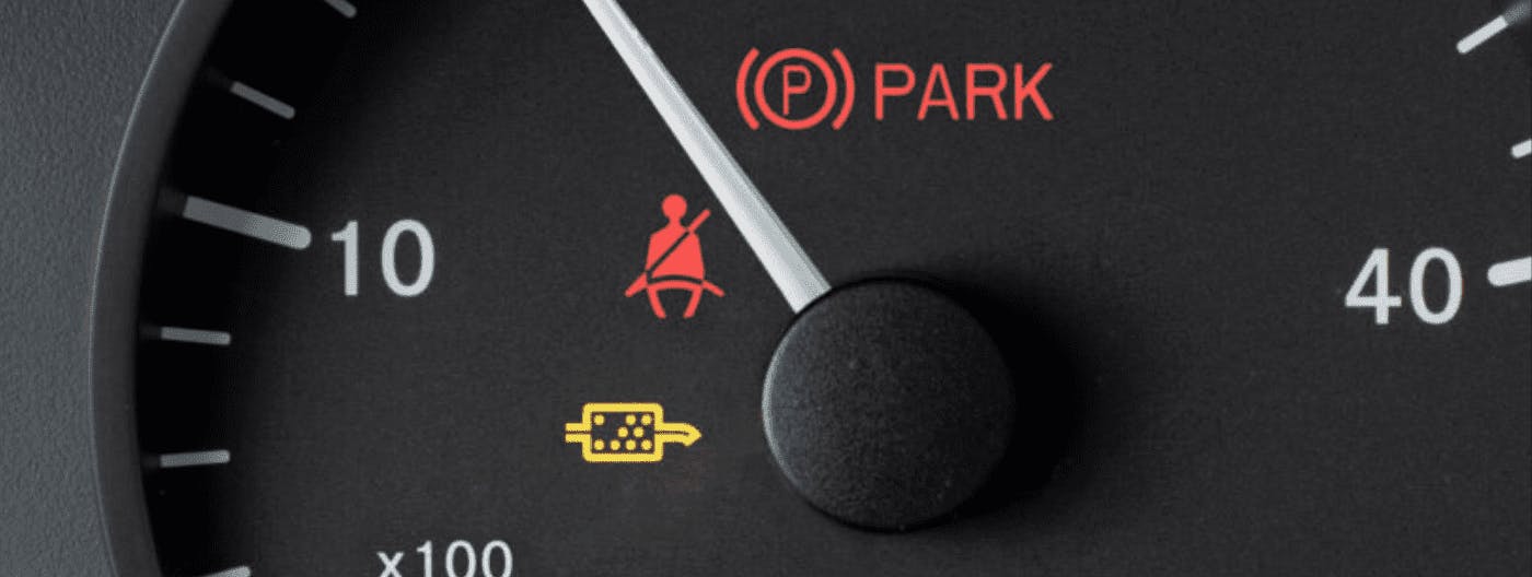 DPF warning light on car's dashboard