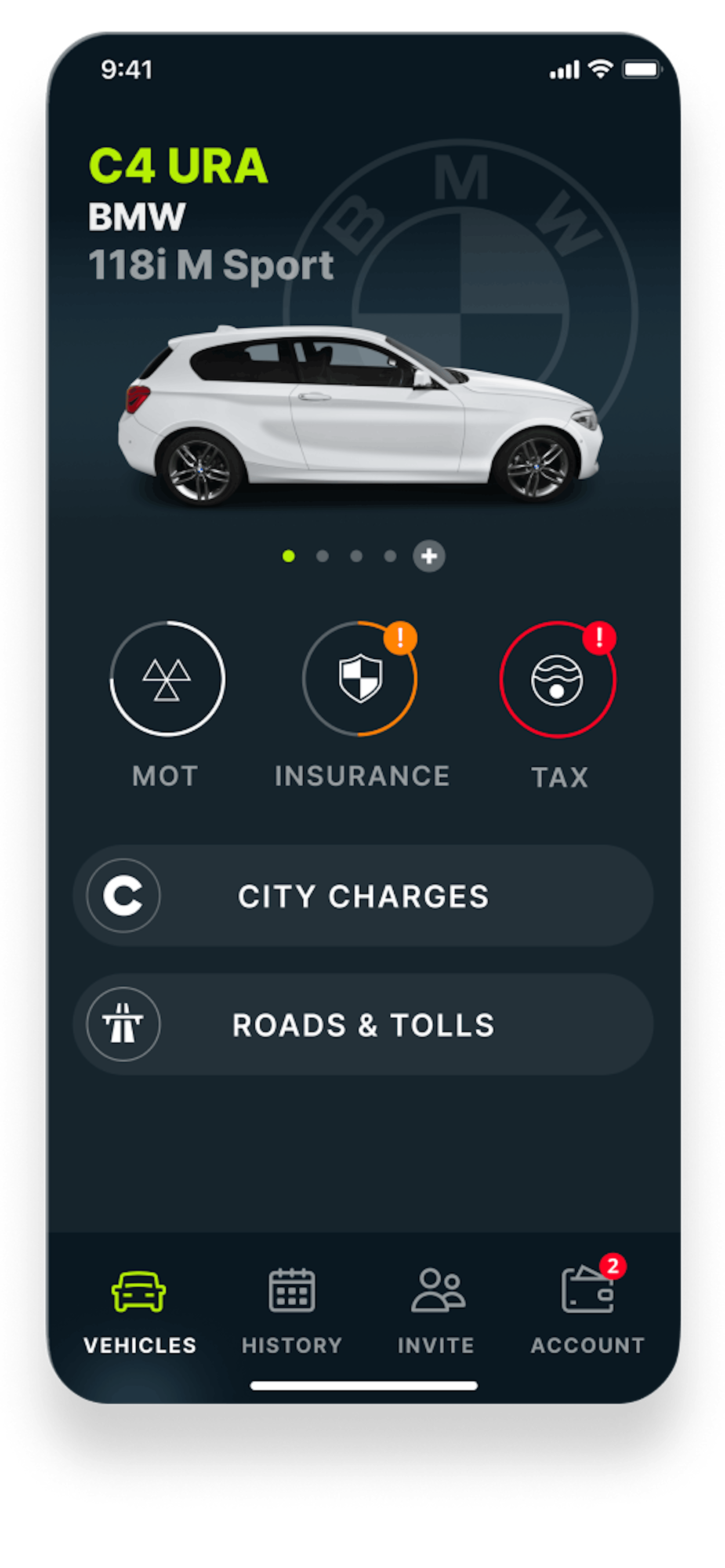 Caura app home screen