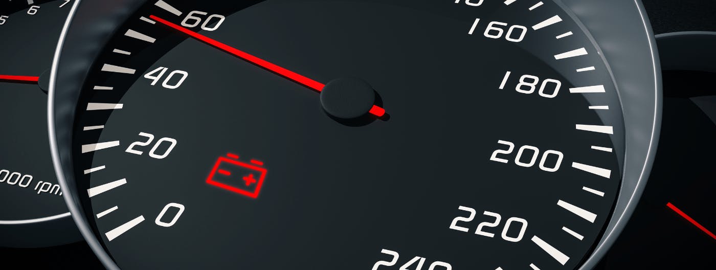 battery warning light on car's dashboard