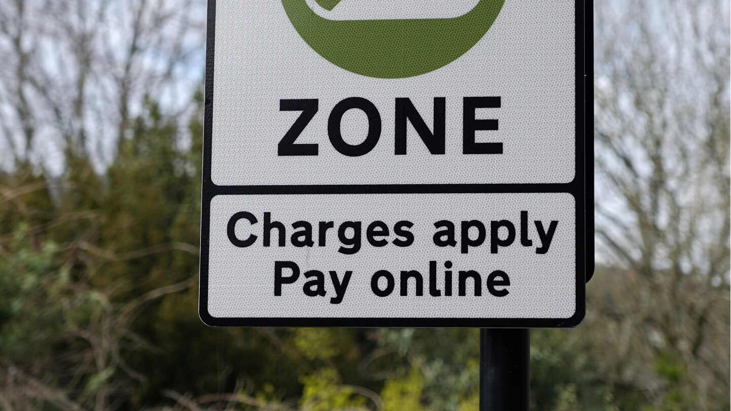 Clean Air Zone charging sign