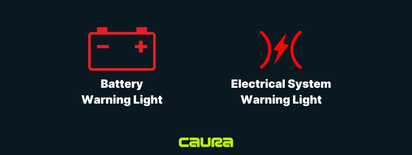 symbol battery and electrical system warning lights