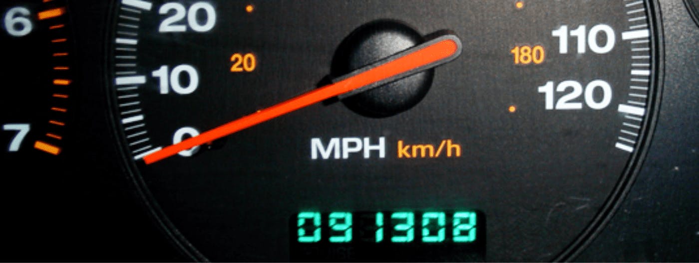 mileage on car's dashboard