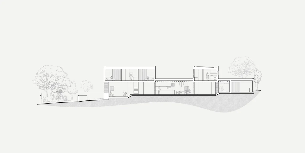 Cross-section of house