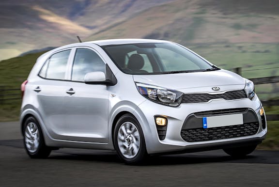 The exterior of a silver Kia Picanto