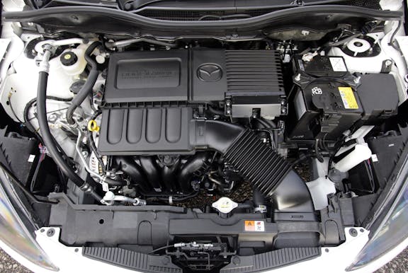 Engine shot of the Mazda 2