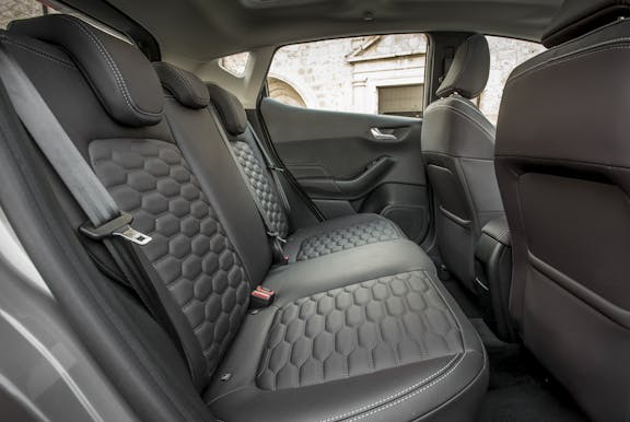 Back seat shot of the Ford Fiesta