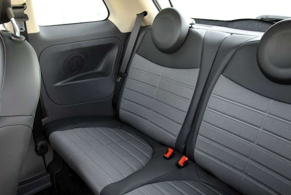 Rear seat shot of the fiat 500