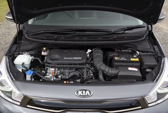 Engine shot of the Kia Rio