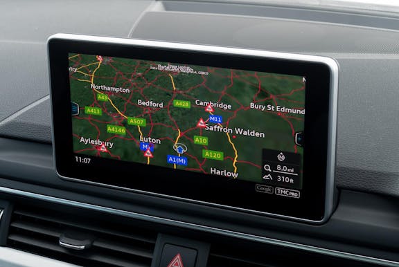 Sat nav shot of the Audi A4