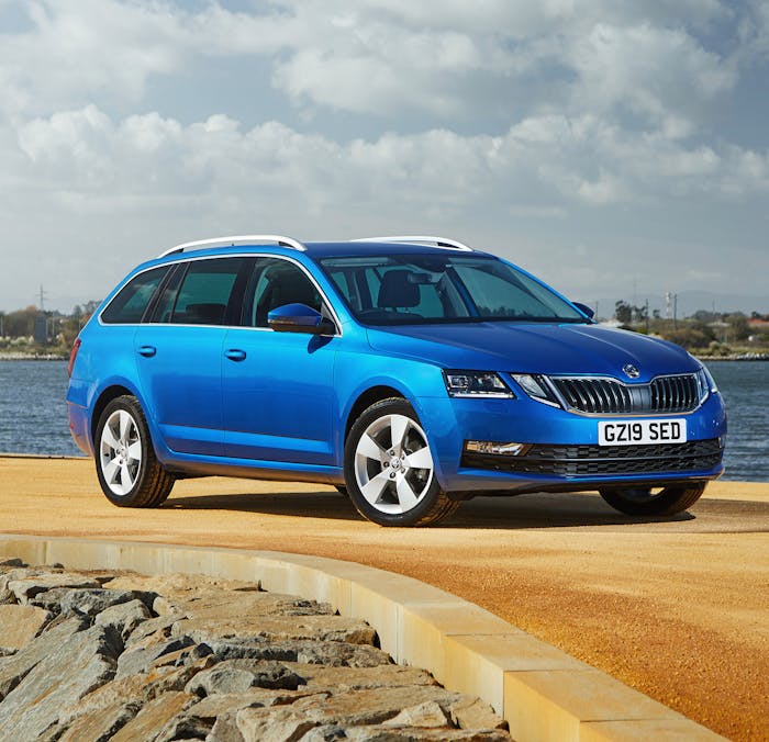 The front exterior of a Skoda Octavia