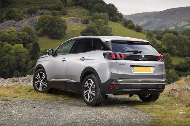 The exterior of a silver Peugeot 3008