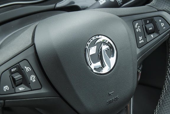 Steering wheel shot of the Vauxhall Corsa