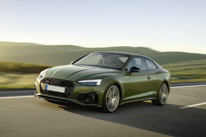 The exterior of a green Audi A5