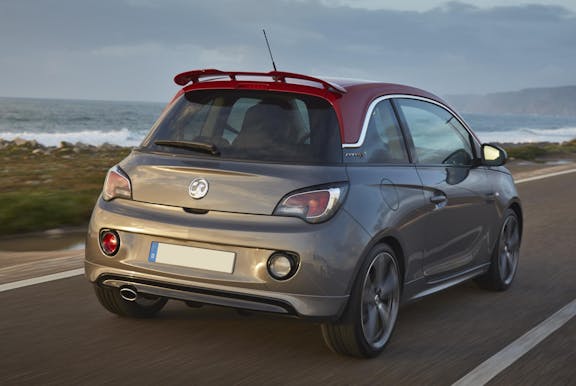 The exterior of a grey Vauxhall Adam