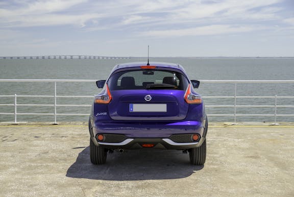 The rear exterior of a Nissan Juke